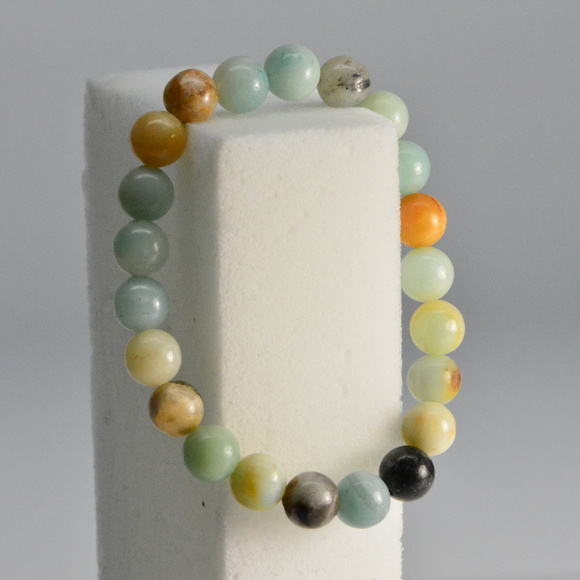 Multi color Amazonite bracelet - stretch bracelet - Picture 2 of 6